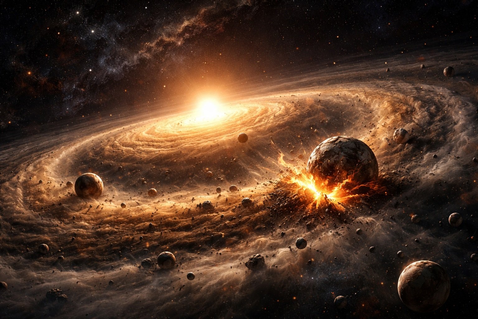 Солнечная система образовалась из хаоса примерно 4,6 миллиардов лет назад. Фото.