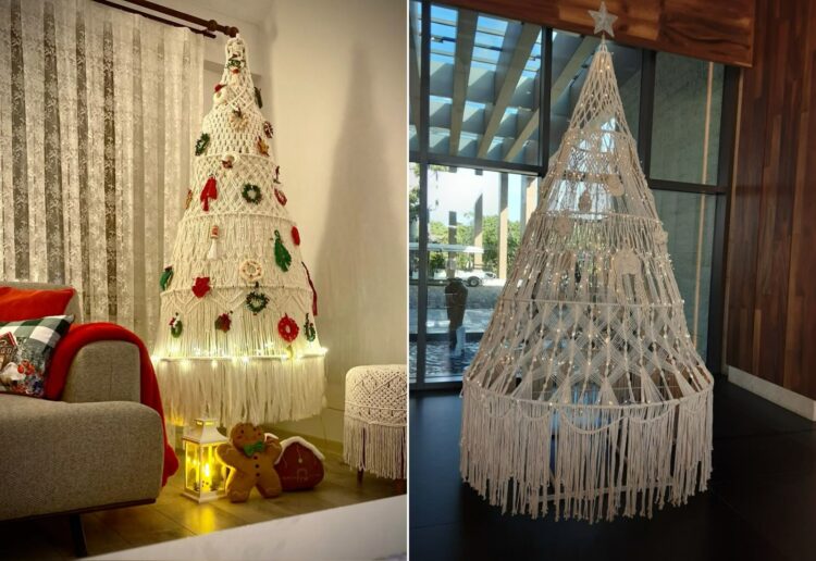 6 место — ёлки-макраме. Для творческих людей и ценителей уюта. Источники изображений: ru.pinterest.com, nz.pinterest.com. 6 место — ёлки-макраме. Для творческих людей и ценителей уюта. Источники изображений: ru.pinterest.com, nz.pinterest.com. Фото.