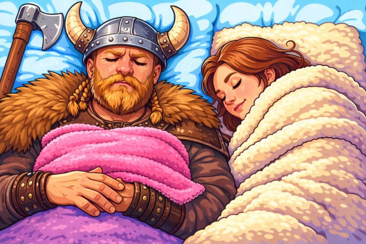 Что такое скандинавский метод сна, и нужно ли его пробовать. Скандинавский метод сна предполагает, что партнеры спят в одной кровати, но под разными одеялами. Фото.