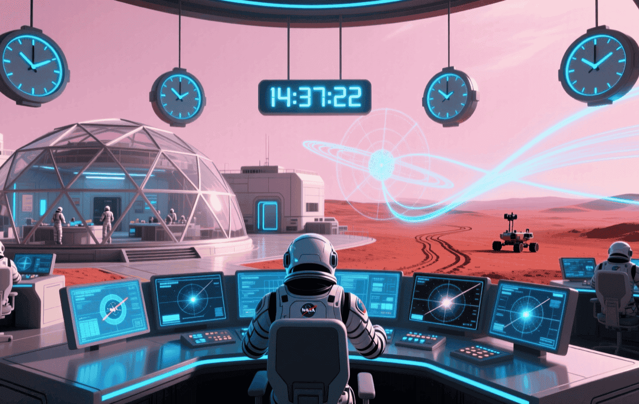 Влияние теории относительности на время. Проблема времени будет очень серьезной для покорителей Марса. Фото.