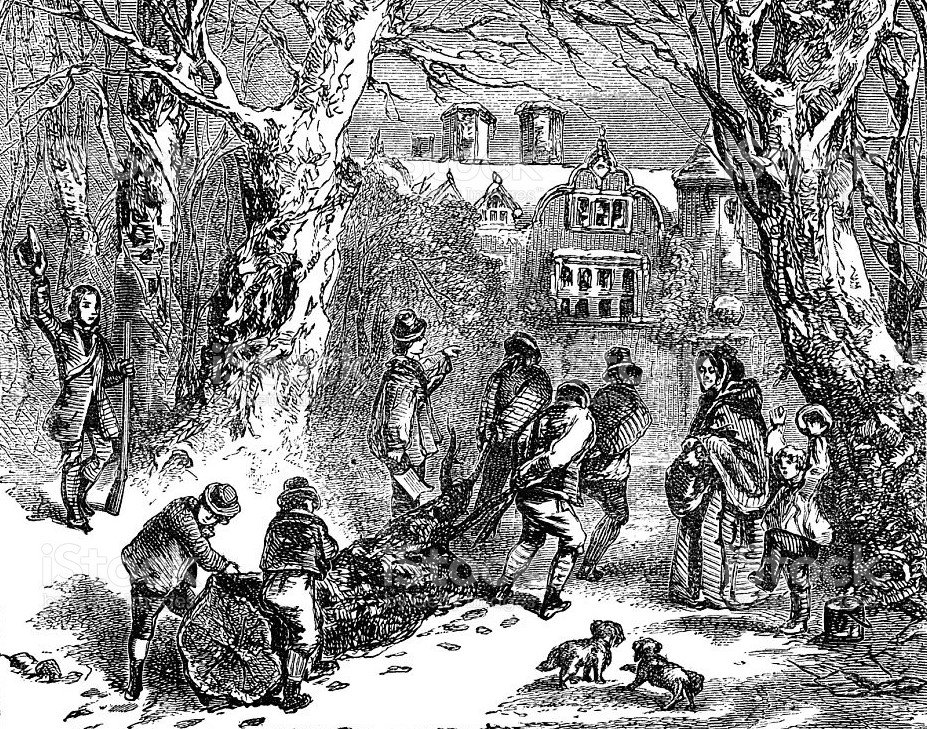 Йоль — древний зимний праздник огня у германских народов. Автор Robert Chambers. The Book of Days (1864). Источник изображения: bestmif.ru. Фото.