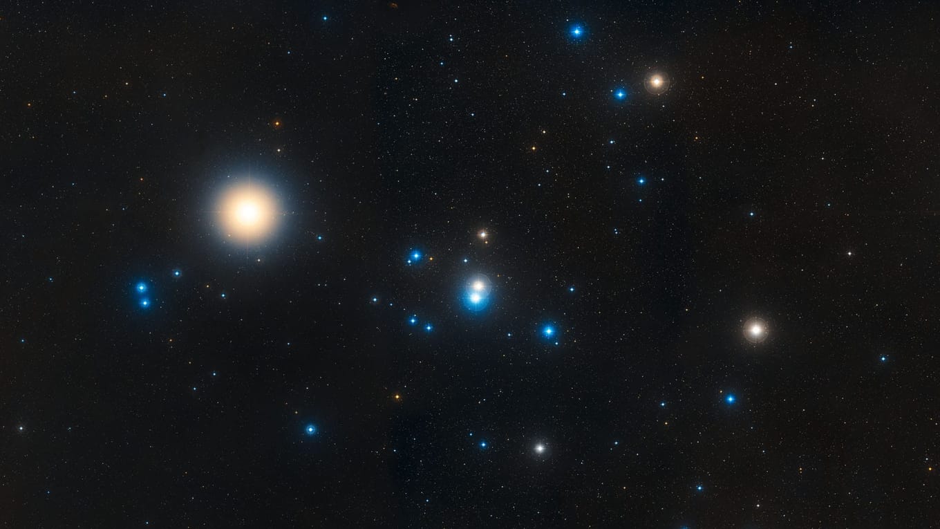 Гиады находятся рядом с Альдебараном, но при этом он не относится к звёздному скоплению. Источник изображения: starwalk.space. Фото.