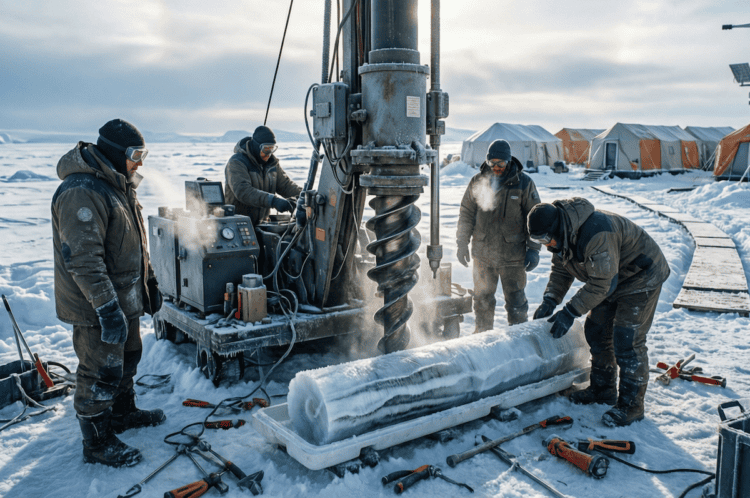 Что такое Гренландский ледяной щит. Бурение иногда позволяет открыть новые тайны истории. Фото.