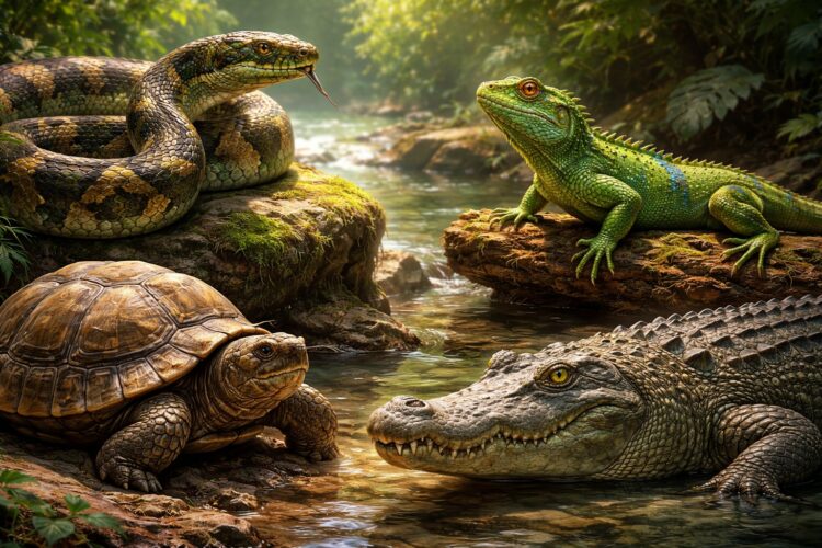 Кто такие рептилии, или пресмыкающиеся. К рептилиям относятся змеи, ящерицы, черепахи и крокодилы. Фото.