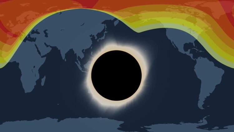 Астрономические события летом 2026 года: парады планет и затмение. Карта видимости полного солнечного затмения 12 августа 2026 года. Источник изображения: starwalk.space. Фото.