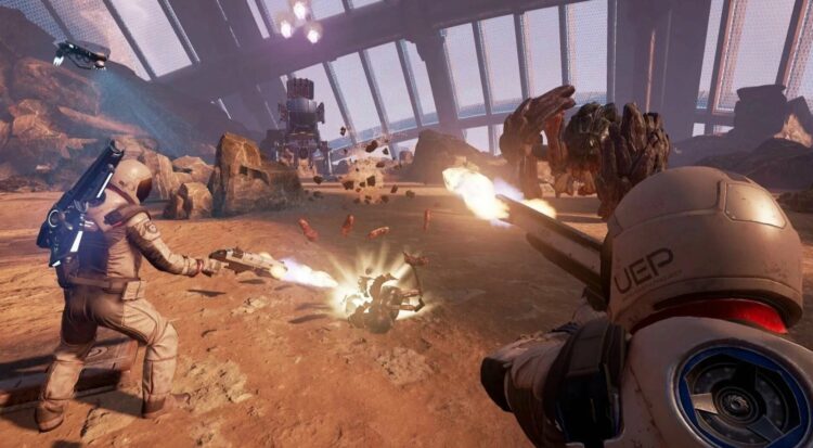 Игры в виртуальной реальности. Скриншот Farpoint. Источник изображения: kanobu.ru. Фото.