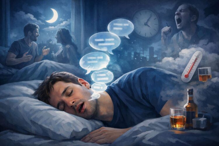 Почему человек разговаривает во сне. По данным исследований, в течение жизни с этой проблемой сталкиваются примерно 60–65 % людей. Фото.