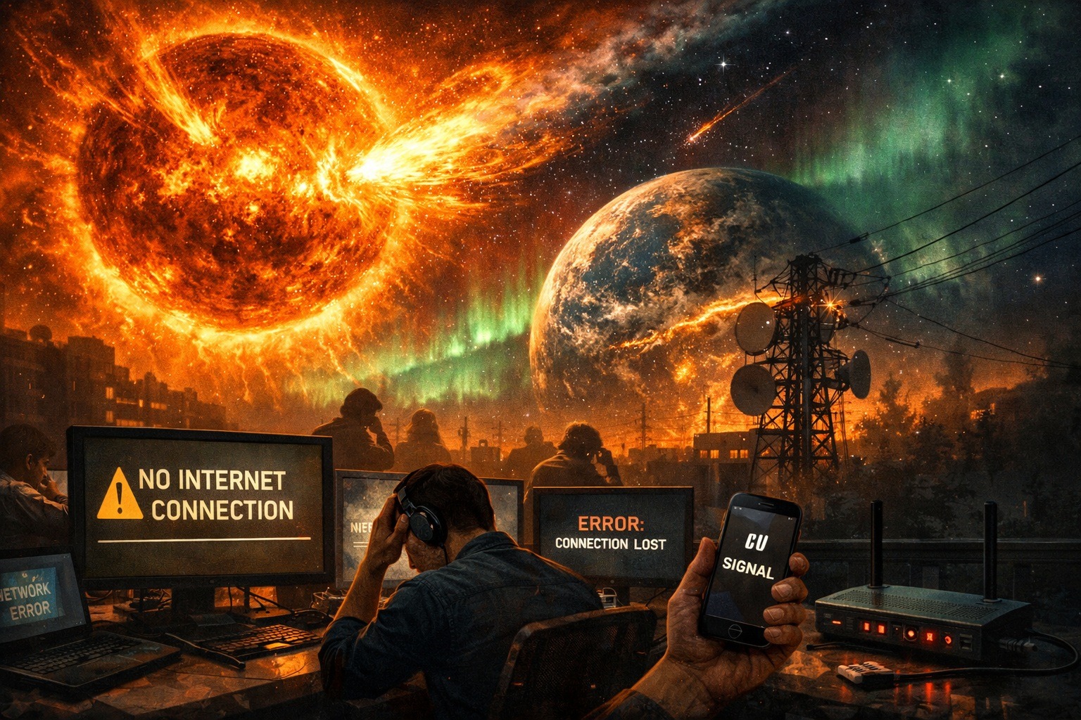 А вот катастрофа вроде мощной солнечной бури привести к полному исчезновению интернета вполне может. Фото.
