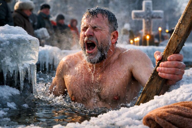 Можно ли заболеть после купания в проруби на Крещение. Почему люди ныряют в ледяную воду на Крещение и не заболевают? Фото.