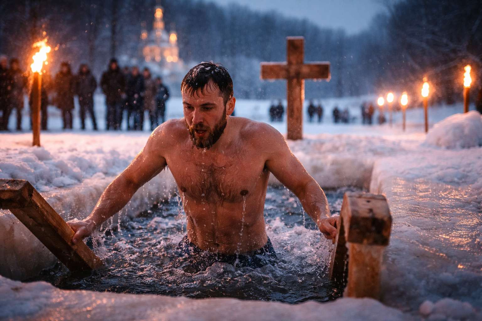 Резкое погружение в холодную воду может вызывать холодовой шок: учащение дыхания, рост ЧСС и давления, одышку. Это важный момент безопасности. Фото.