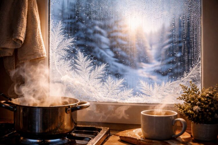 Как образуются морозные узоры на окнах. Главный источник узоров на окнах — водяной пар из воздуха в комнате (дыхание, готовка, сушка белья), который попадает на холодное стекло и там превращается в лёд. Фото.