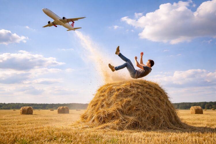 Можно ли выжить, если упасть из самолета на стог сена? Кажется, спасающие жизни стоги сена — это просто миф. Фото.