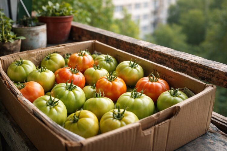 Почему помидоры созревают в коробке. Наши мамы и бабушки уже давно раскрыли секрет созревания помидоров. Фото.