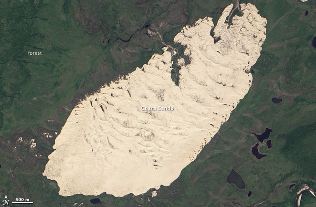 Чарские пески на карте. Источник изображения: wikimedia.org. Фото.