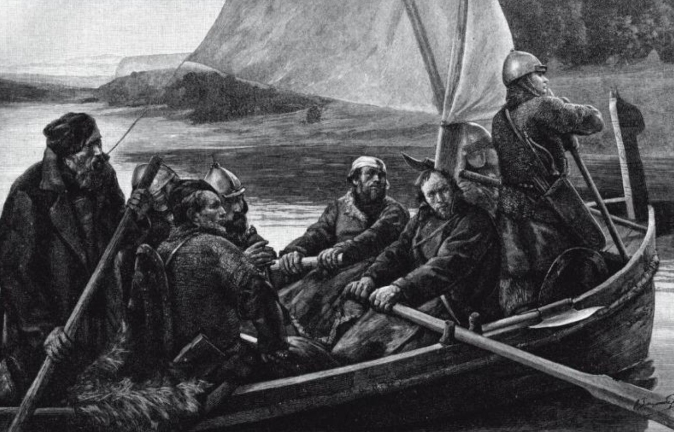 Русские пираты: кто такие ушкуйники. Ушкуйники на картине С. М. Зейденберга. Источник изображения: wikipedia.org. Фото.