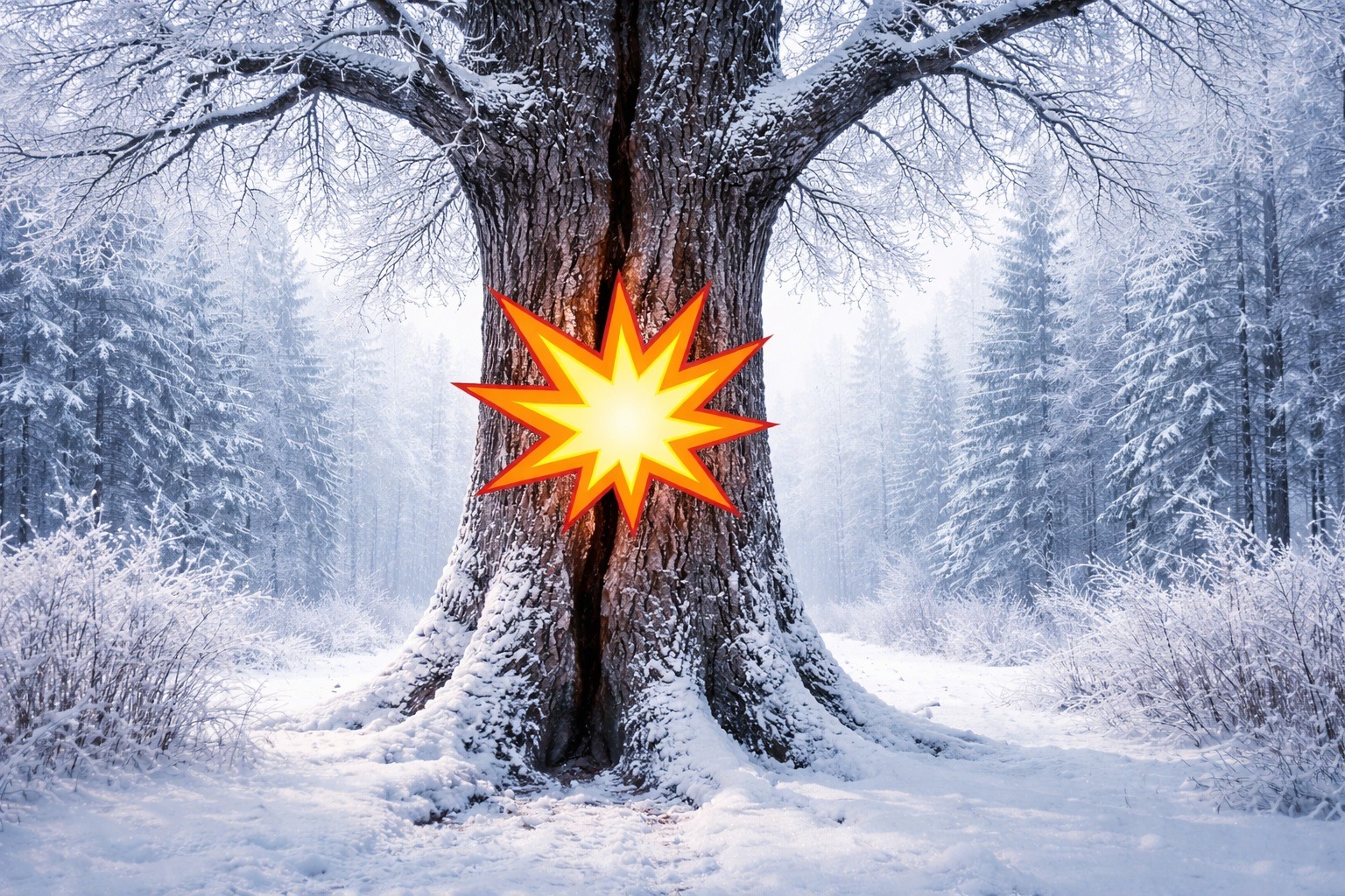 Почему во время сильных морозов взрываются деревья Почему во время сильных морозов взрываются деревья