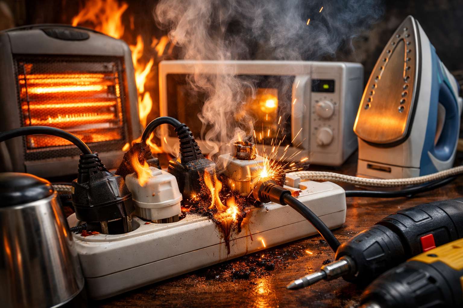 Простой бытовой удлинитель — не для всего! Фото.