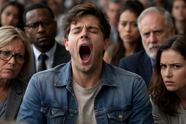 Вежливость к окружающим. Зевание с открытым ртом может быть воспринято как плохое воспитание. Вежливость к окружающим. Зевание с открытым ртом может быть воспринято как плохое воспитание. Фото.