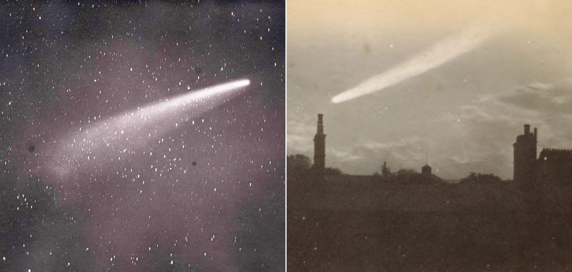 Великая сентябрьская комета 1882 года (C/1882 R1) одна из первых комет, которую удалось сфотографировать. Источники изображений: naked-science.ru, astronsk.ru. Фото.