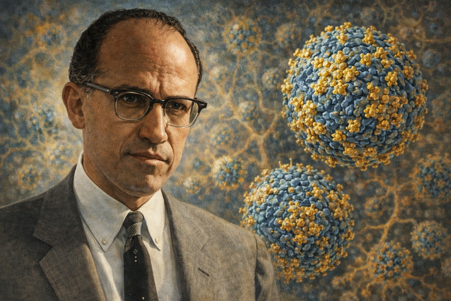 Poliomyelitis. Jonas Salk, who defeated polio. Photo.