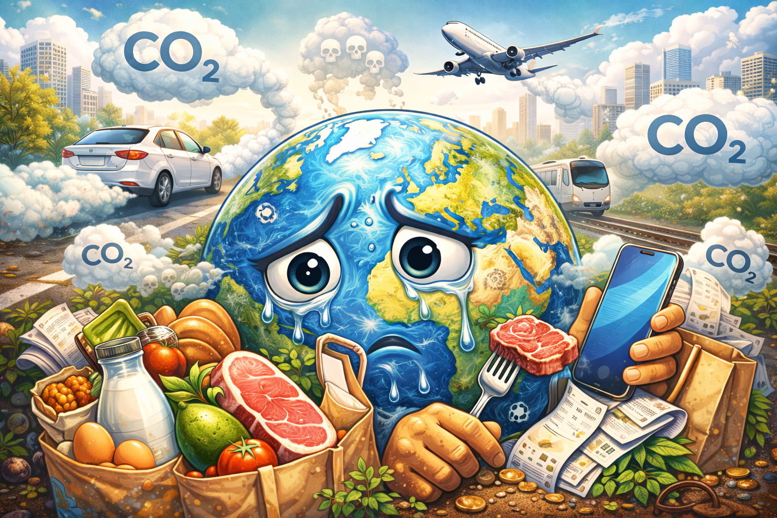 Невидимый углеродный след: сколько CO₂ вы выбрасываете каждый день, даже не замечая