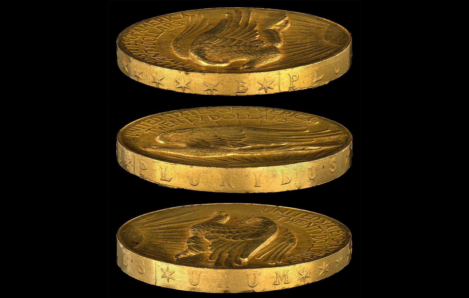 The world's rarest coin. The edge of the world's most expensive coin. Image source: wikipedia.org. Photo.