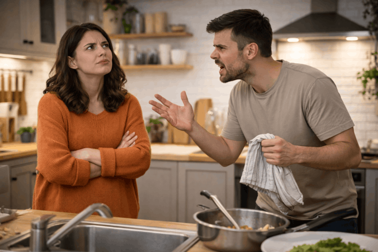 Почему с близкими людьми мы ссоримся чаще: эффект эмоциональной безопасности. С чужими сильнее включается самопрезентация и социальный контроль, а дома контроль ослабевает. Фото.