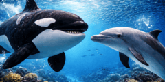 Почему одни косатки убивают дельфинов, а другие охотятся вместе с ними. Фото.