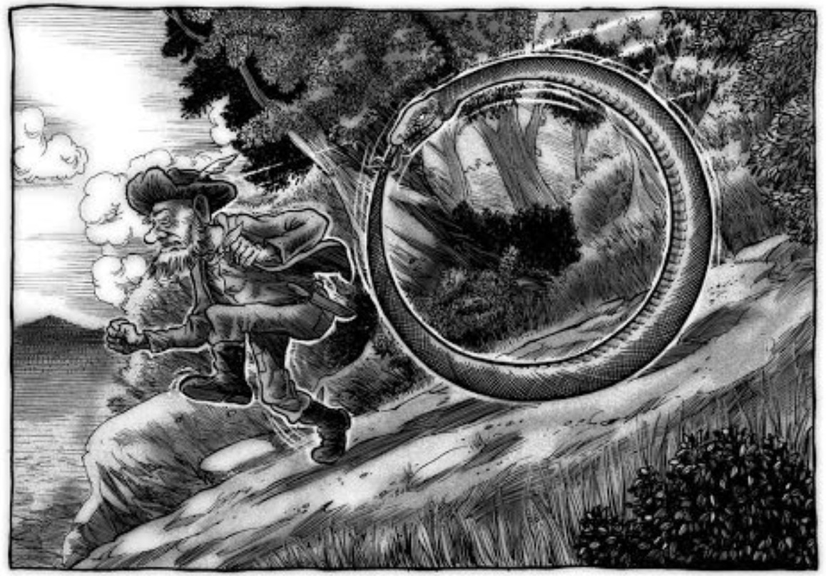 Змея в легендах разных стран. Иллюстрация со змеей-обручем. Источник изображения: YouTube. Фото.