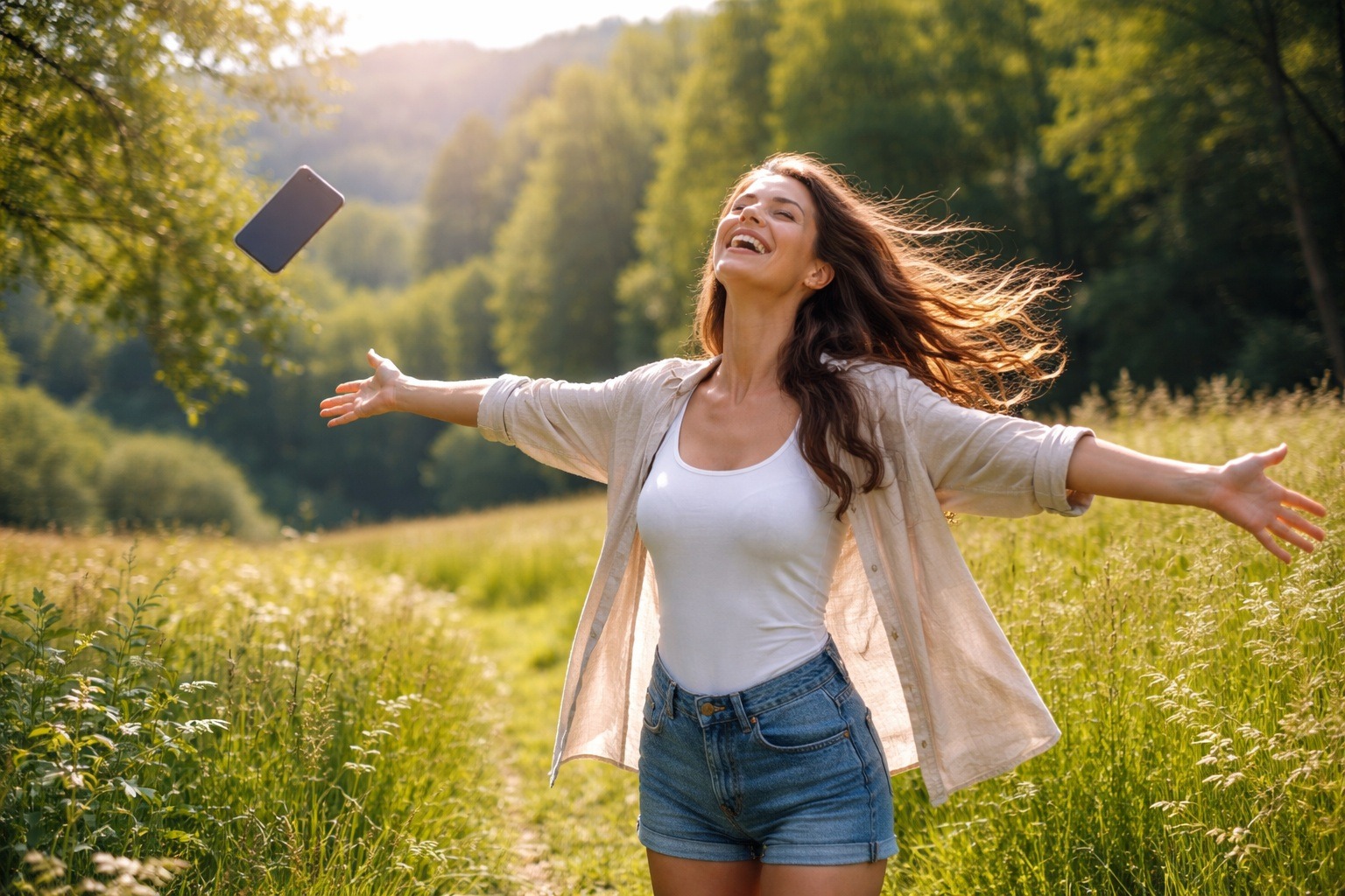 Неделя без телефона часто приводит к спонтанной физической активности, люди больше ходят пешком. Фото.