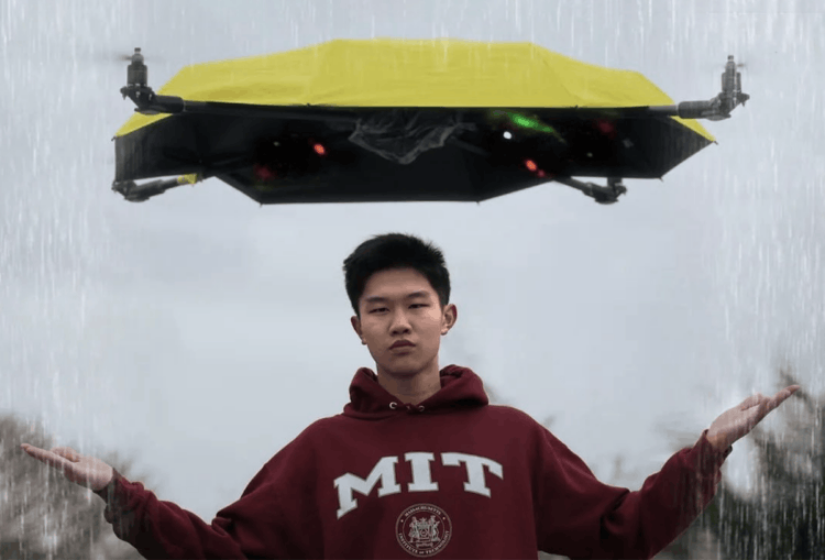 Гениальная идея или хлам. Как работает летающий зонт. Выглядит странно, но такое уже существует. Фото.