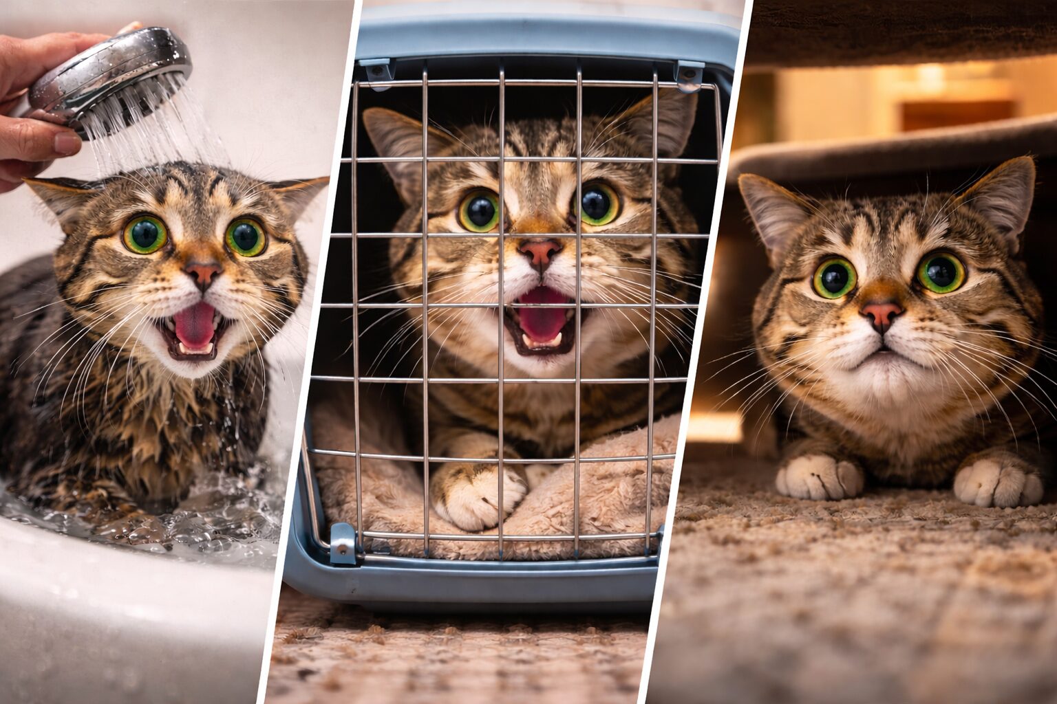 Почему кошки боятся громких звуков, переноски и наказания. Кошки очень чувствительны к окружающей обстановке и любят постоянство. Из-за этой чувствительности их легко могут напугать определенные предметы, звуки и ситуации. Фото.