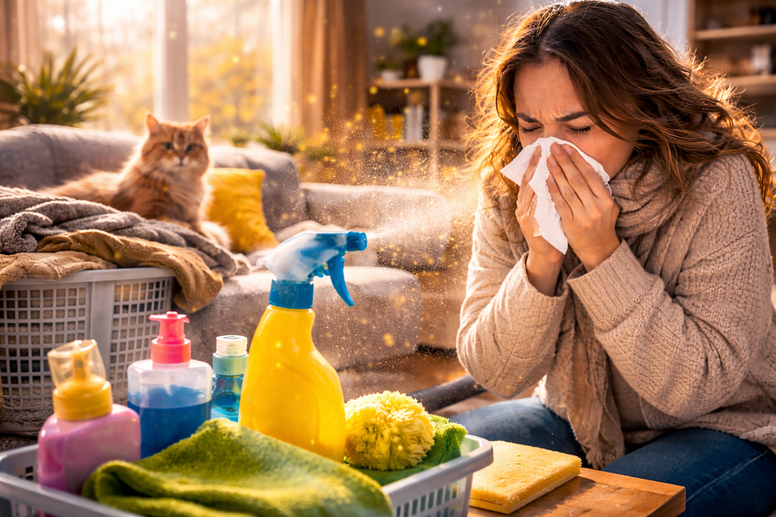 Аллергия дома: пылевые клещи, пыль и плесень. Весной активизируются аллергены не только на улице, но и дома. Фото.