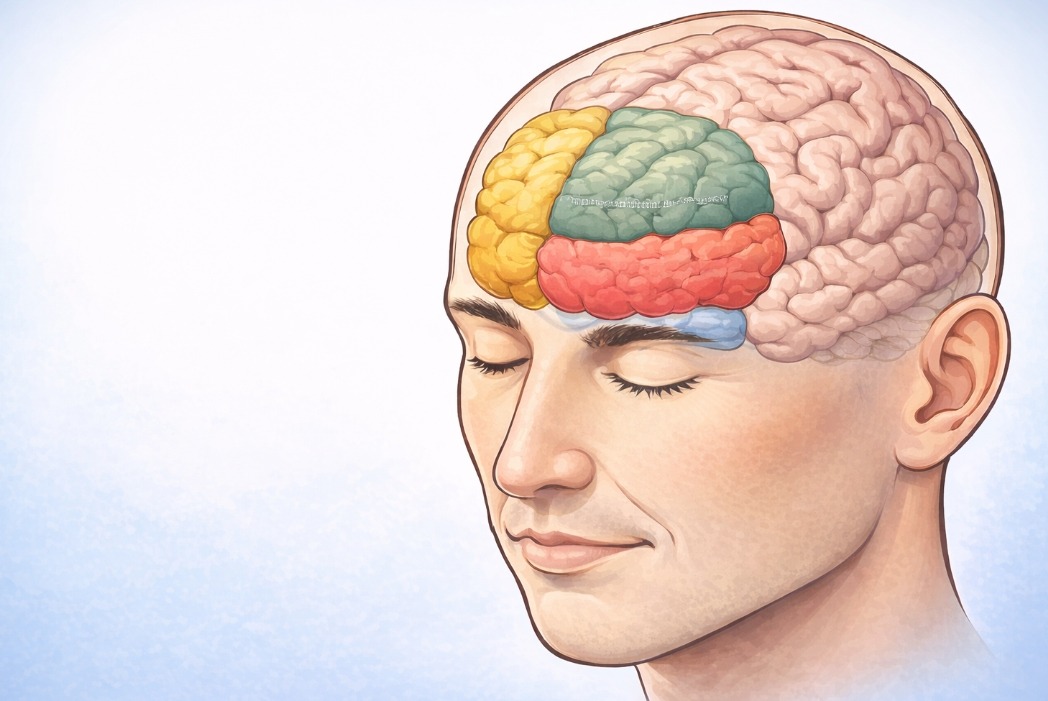 Why brain rot content is dangerous for children. The prefrontal cortex of the brain. Photo.