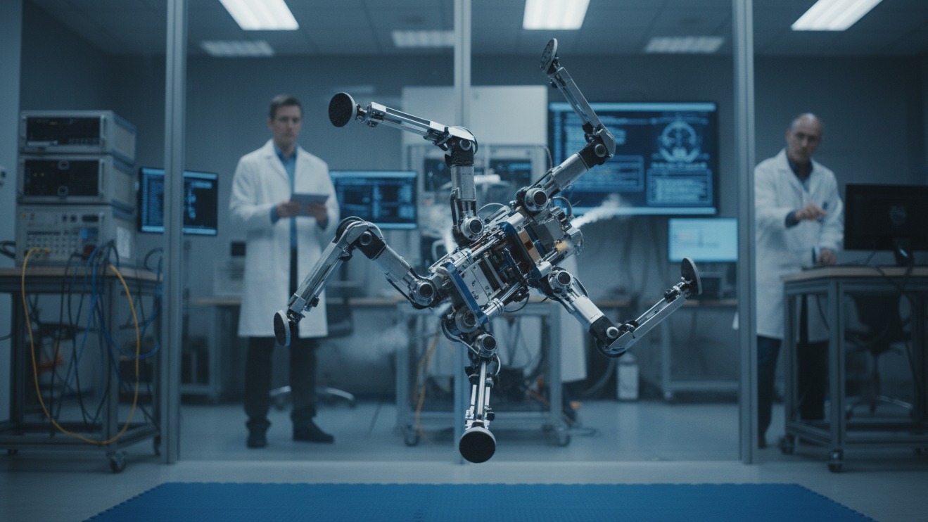 Почему наука изучает падение кошек. Современные роботы учатся падать «по-кошачьи». Правда, пока без мурчания после приземления. Фото.