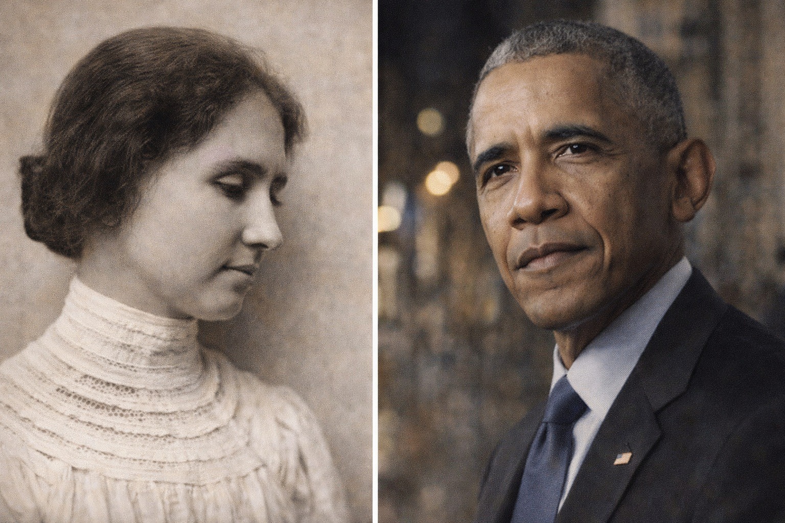 Келлер и Обама. Фото.