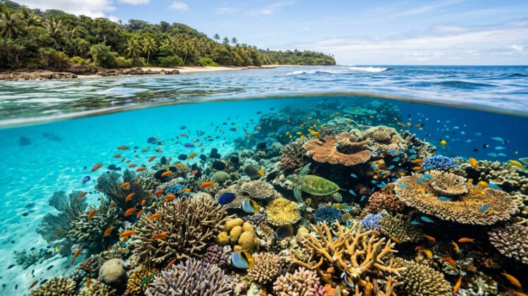 Чем опасно захоронение ядерных отходов. Именно эту красоту экологи боятся потерять. Коралловые рифы вокруг острова — дом для сотен видов морских существ. Фото.