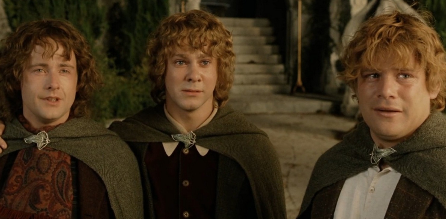 Хоббиты Сэм, Мерри и Пиппин. Фото.