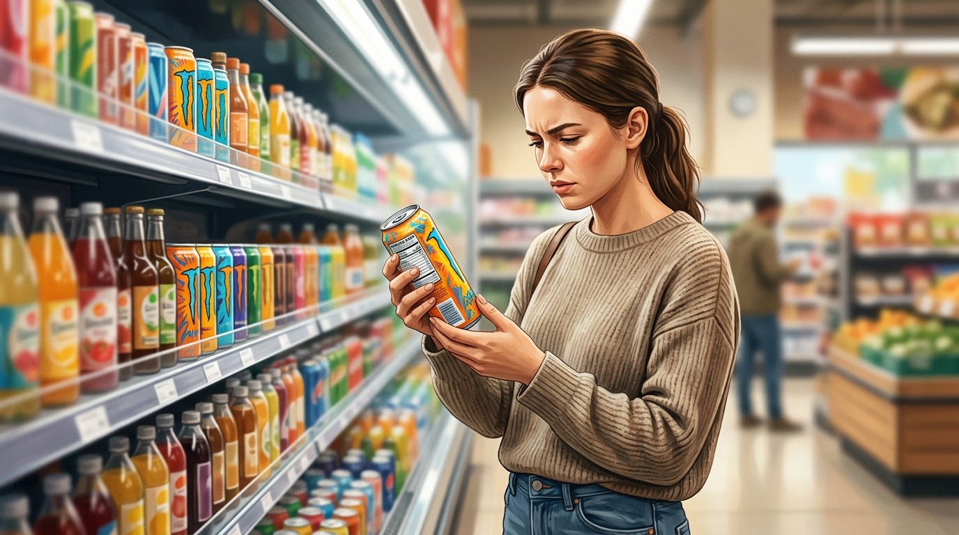 Насколько безопасны новые энергетики. Прежде чем покупать новые стимуляторы, стоит внимательно изучить дозировку на этикетке. Фото.