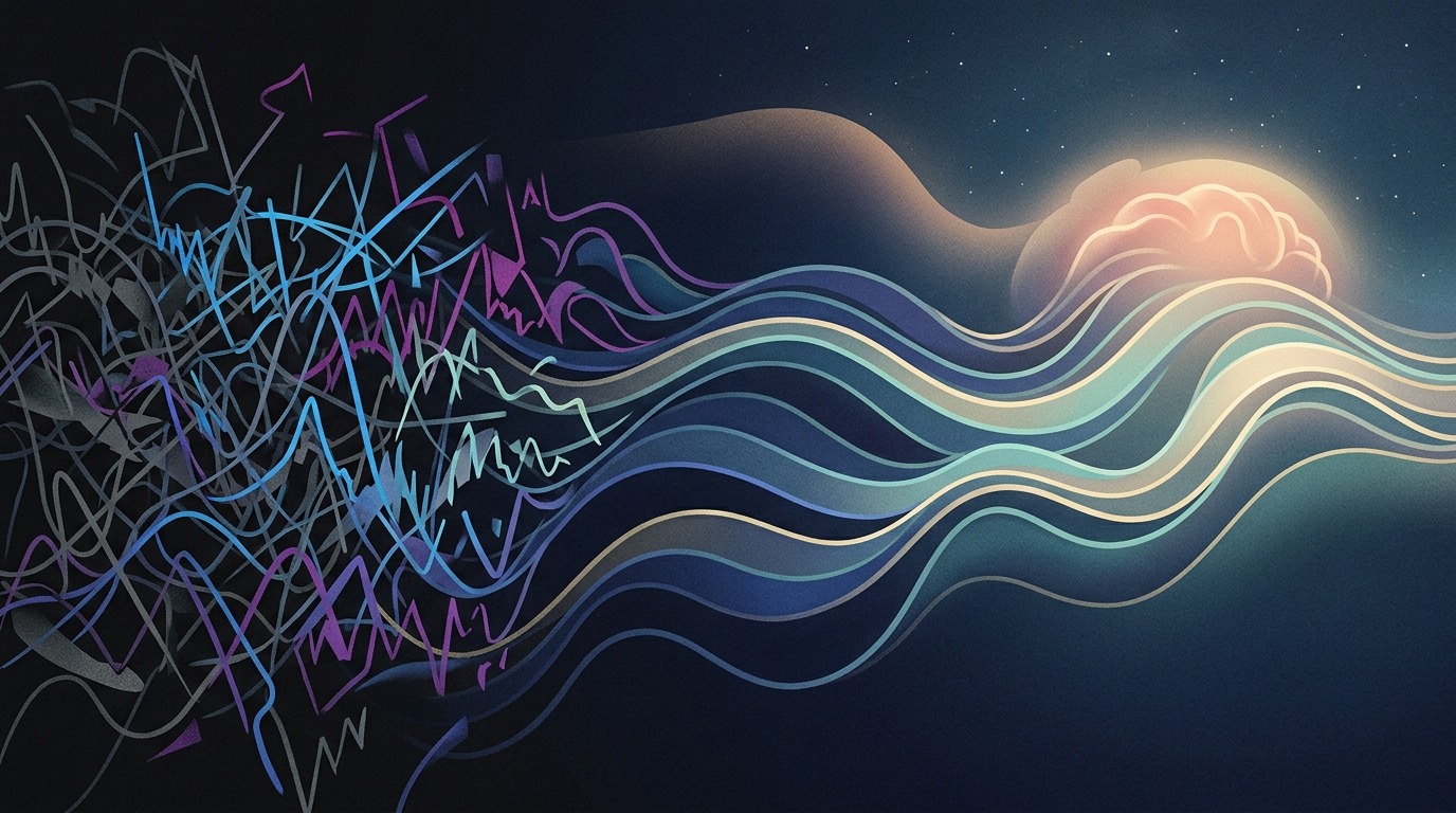 Схематическое изображение изменения мозговой активности в течение ночи