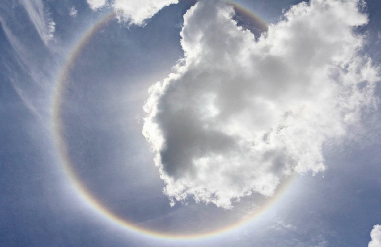 Why we only see half a rainbow. Photo of a circular rainbow. Now you've seen everything. Image source: scienceabc.com. Photo.