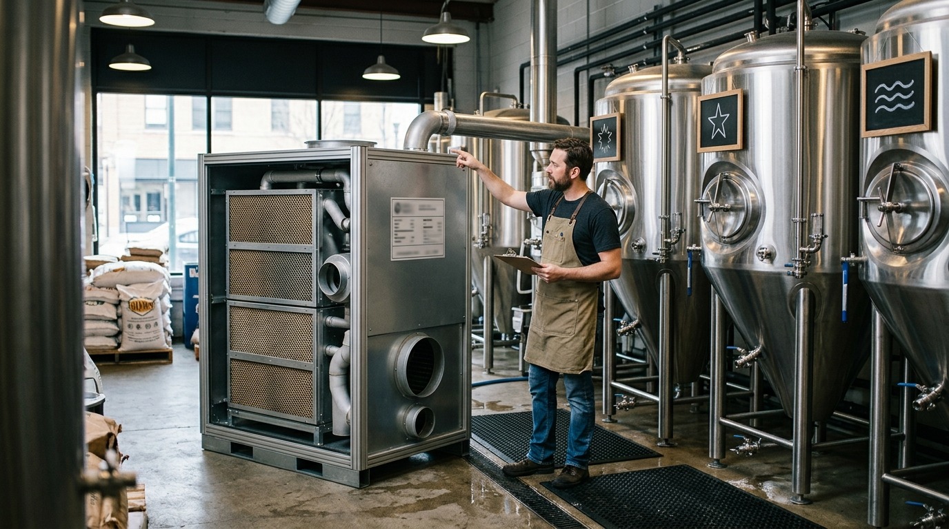 Модульная установка прямого захвата CO₂ из воздуха на территории пивоварни