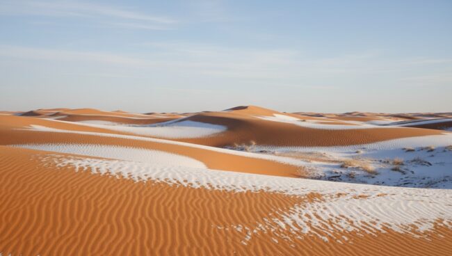 В Сахаре выпал снег! Узнайте, почему это происходит чаще. Фото.