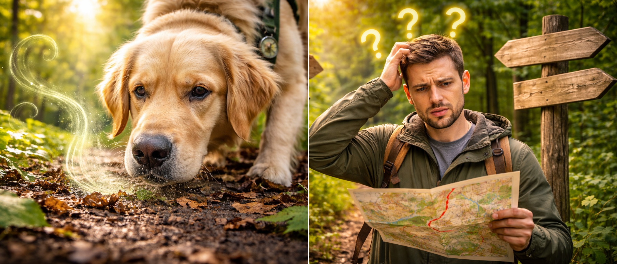 Как собаки запоминают маршруты и находят дорогу домой. Cобаки при навигации опираются не только на зрение, но и на запахи. Фото.