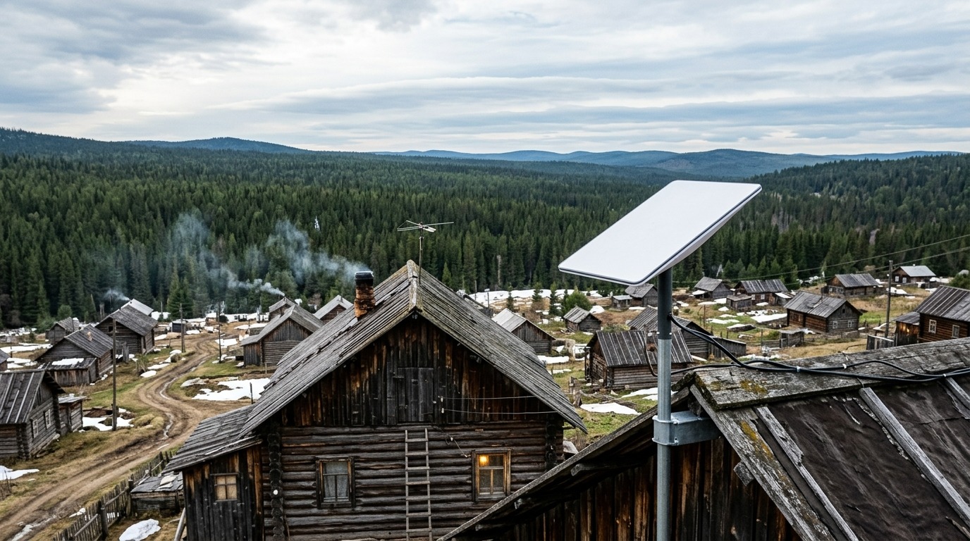 Примерно так может выглядеть абонентский терминал спутникового интернета на крыше дома. Фото.