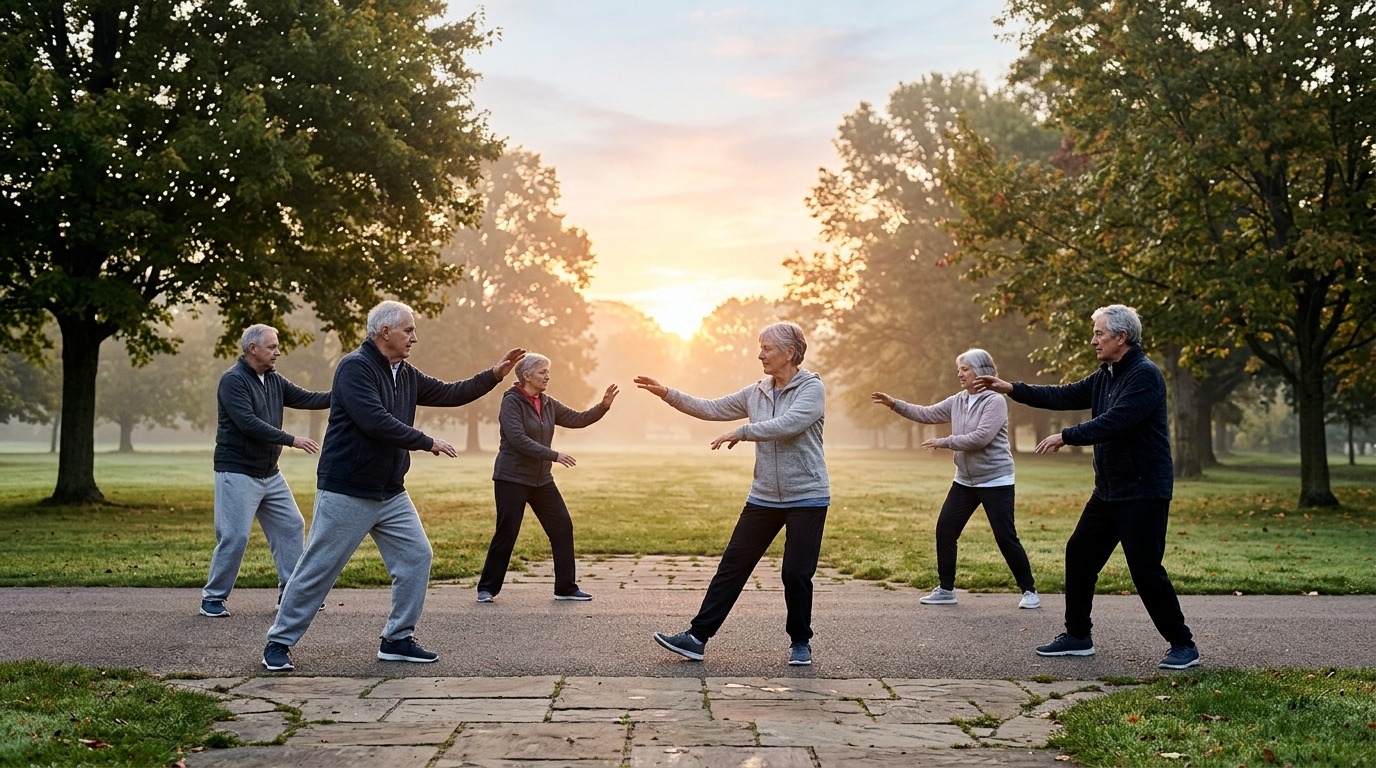 Тай-чи особенно перспективен как долгосрочная практика для улучшения сна. Фото.