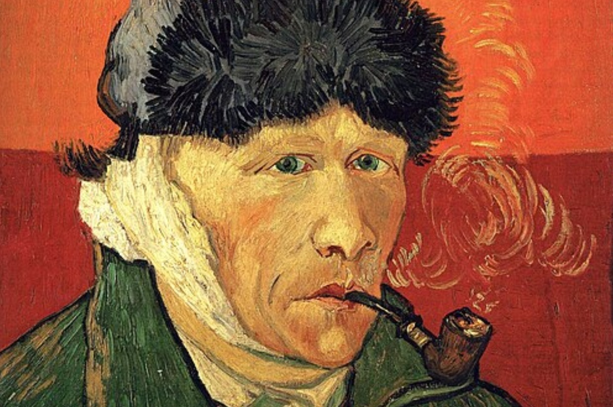 «Автопортрет с перевязанным ухом и трубкой». Фото.