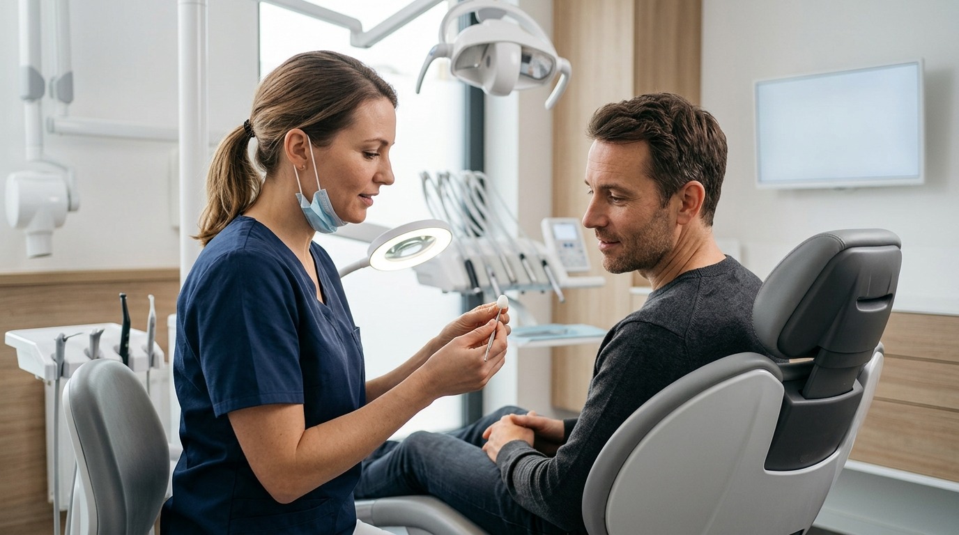 Кариес между зубами часто обнаруживают только на рентгеновском снимке. Фото.