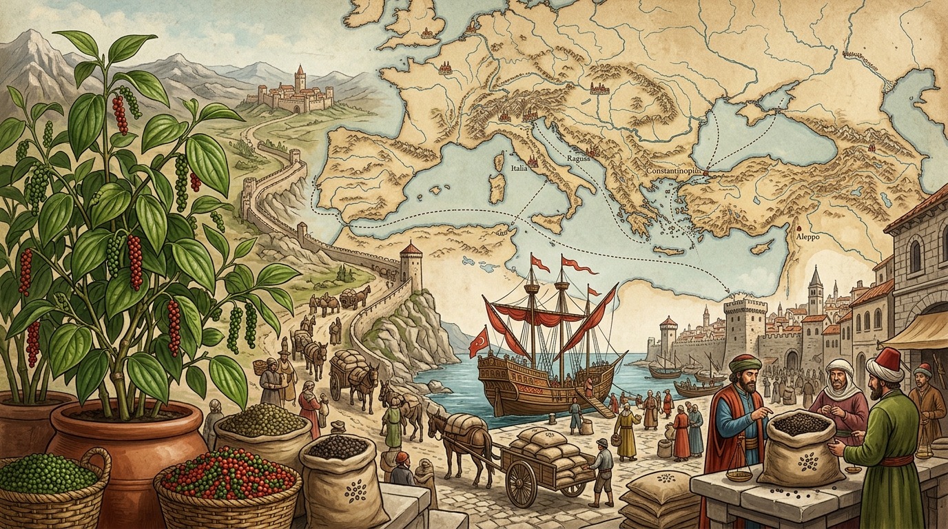 Spice trade routes to Europe during the Ottoman Empire era