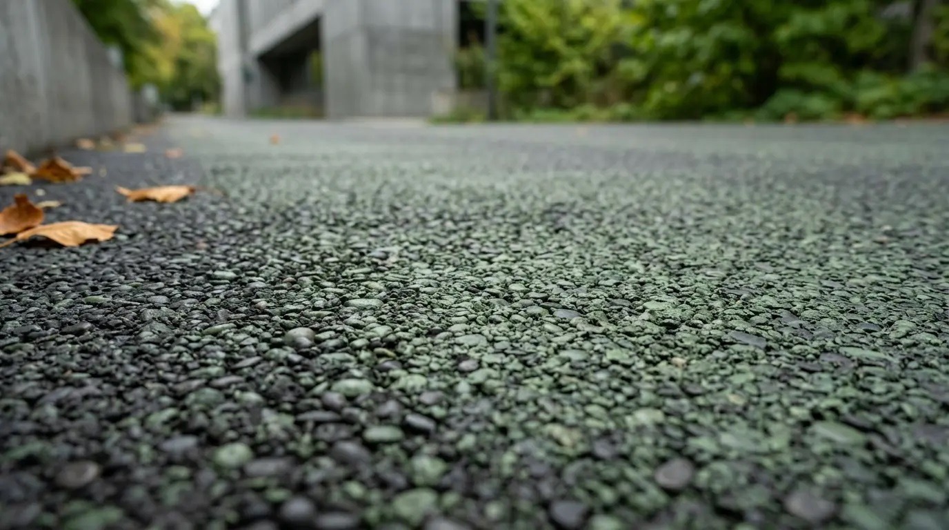 Асфальт с добавкой биосвязующего из водорослей внешне почти не отличается от обычного. Фото.